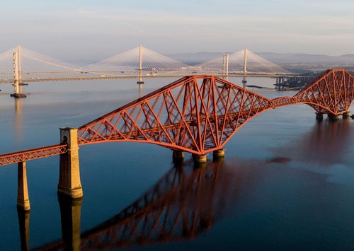 The Forth Bridge, one of the Three Bridges of the Forth.